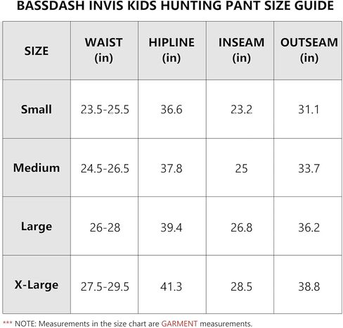 BASSDASH Invis Kid’s Youth Stretch Hunting Pants Water Resistant Breathable Camo Cargo Fishing Pant in Saudi Arabia
