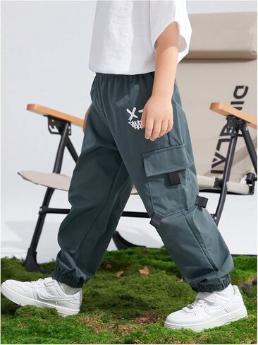 السراويل Gorglitter Boy's Pants Cargo Smiley Face Graphic Preppy Workout Sports Prouts in Saudi Arabia