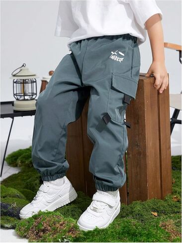 السراويل Gorglitter Boy's Pants Cargo Smiley Face Graphic Preppy Workout Sports Prouts in Saudi Arabia