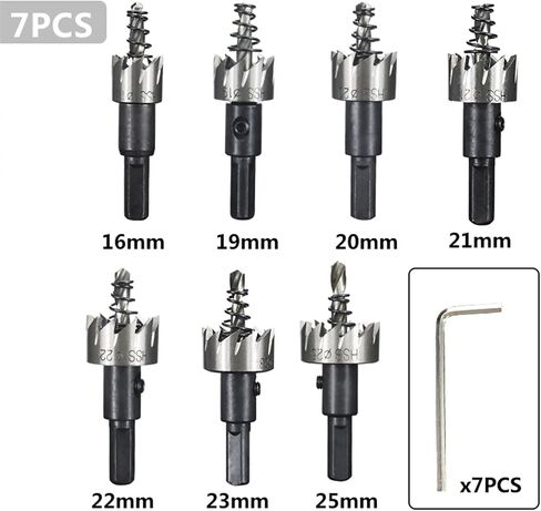 Hole Saw Drill Bit 5/7/12/13pcs 15-53mm Steel Core Drill for Drilling Stainless Steel Metal Alloy Hole Saw 5Pcs(12pcs Set) in Saudi Arabia