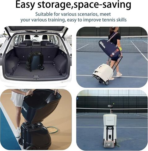 PT SMART Pro Padel Ball Machine: App & Remote Control ، 20 نقطة هبوط ، سعة 110 كرة-سرعة قابلة للتعديل 12-75 ميلاً في الساعة | بطارية 8H للنادي/المنزل in Kuwait