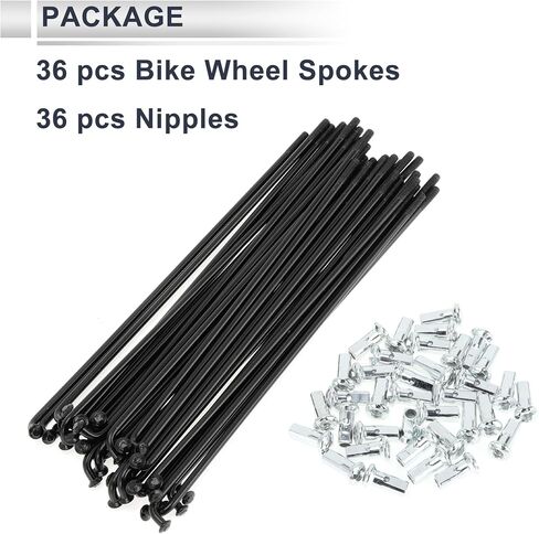 1 Set Universal Bicycle Spokes 12G 139mm Length Bike Wheel Spokes Nipple Black Carbon Steel in Saudi Arabia