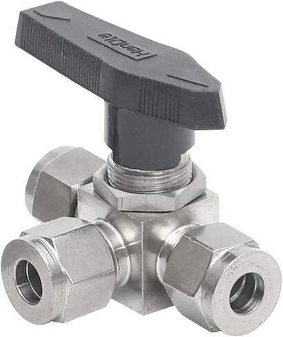 FIT 3 6 8 12MM 1/4 "OD Tube Tee T-Port Ball Valve Compression Union 304 Stainless Steel لغاز زيت مياه الوقود البروبان (10 مم) in Saudi Arabia