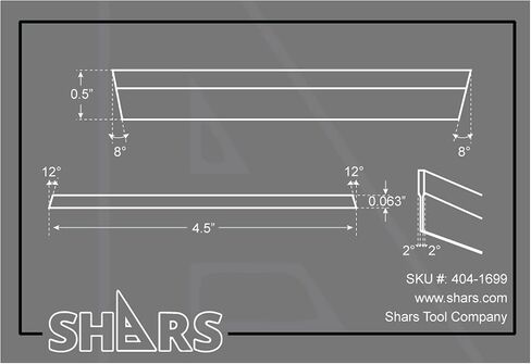 Shars 1/16 × 1/2 × 4-1/2 "M42 8 ٪ COBALT P1 Blade-OFF FLADE 404-1699! ( in Saudi Arabia