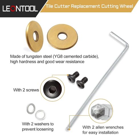 Mosaic Tile Cutter Replacement Wheel Tungsten Carbide Cutter Scoring Wheel Accessories Parts Cutting Wheel With Washers Screw Hex Wrench For Wheeled Tile Nippers Mosaic Tools in Saudi Arabia