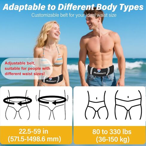 Manual Inflatable Belt Pack（with Reflective Sheet） Water Sports Waist Belt PFD for SUP Paddleboarding Kayaking Fishing Boating （fit 80-330 lbs） in Kuwait