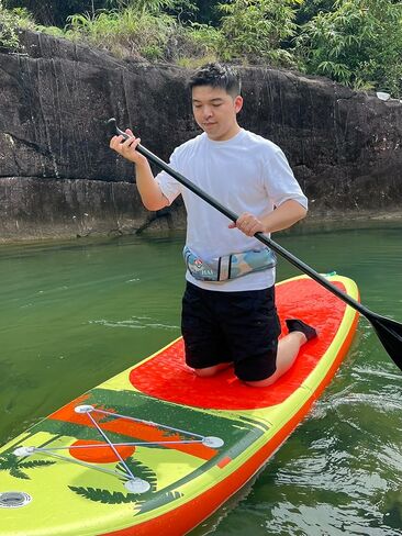 Manual Inflatable Belt Pack（with Reflective Sheet） Water Sports Waist Belt PFD for SUP Paddleboarding Kayaking Fishing Boating （fit 80-330 lbs） in Kuwait