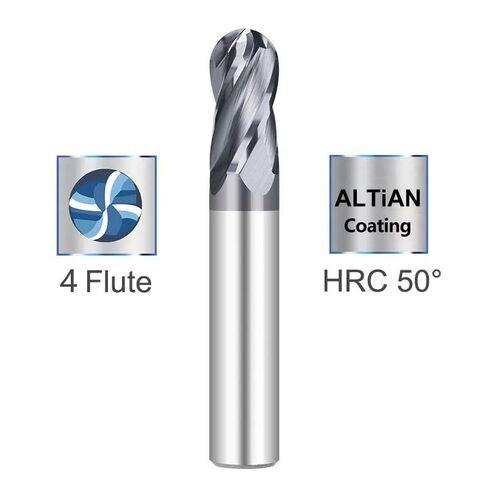6mm 8mm 10mm قاطع الطحن شانك 4 قاطع كرة الأنف الناي كاربيد نهاية CNC أداة التوجيه دوامة جهاز التوجيه لصالح الصلب النحاسي المعدني R1.0-R8.0 (Nano Blue Coated ، R0.75x1.5x3x50x4d) in Saudi Arabia