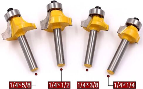 6.35mm زاوية زاوية شانك فوق مجموعة أجهزة التوجيه ذات الحطب المحمل قاطع الطحن للأعمال الخشبية Tungsten Carbide CNC End Mill Carver (No.4 5x8) in Kuwait