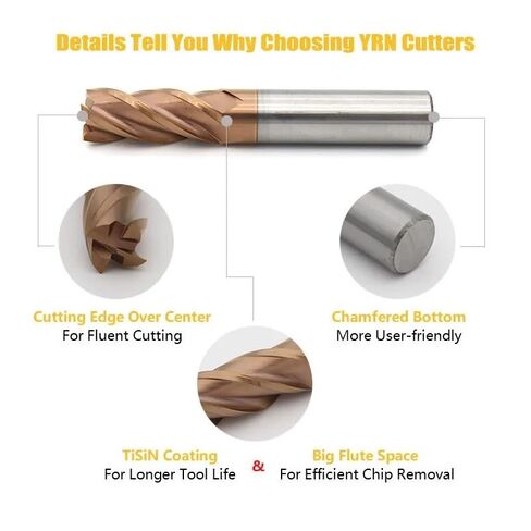 8mm 10mm Shank HRC55 Carbide End Mill 4 Flute Milling Cutter Alloy Coating Tungsten Steel Cutting Tool CNC Machine Endmills CNC Router Bits(1X3X4X50) in Kuwait