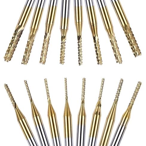 3.175mm ملم شانك التيتانيوم مغلف طحن كربيد قاطع نقش حافة القطع CNC بتات نهاية مطحنة PCB 0.8mm-3.175mm (1.2 مم) in Saudi Arabia