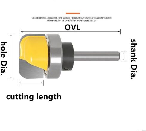 6.35mm Shank Bowl Tray Template Wood Router Bit 1/4 Set Two Flute Milling Cutter Carbide Alloy Woodworking Machine CNC Tools(1-8) in Saudi Arabia
