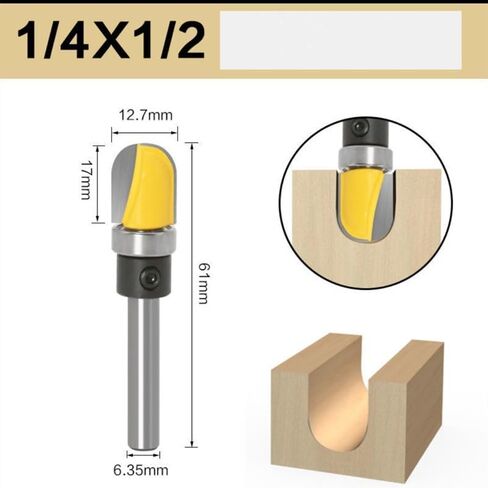 6.35mm Shank Bowl Tray Template Wood Router Bit 1/4 Set Two Flute Milling Cutter Carbide Alloy Woodworking Machine CNC Tools(1-8) in Saudi Arabia