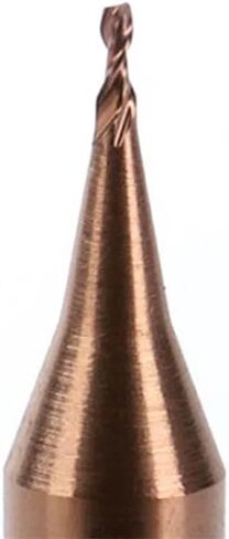 4mm Shank 2 Flute End Mill 0.2-0.9mm Milling Cutter Tungsten Carbide CNC Router Bit TiCN Coated Mini Milling Cutter(R0.1X4DX50L) in Kuwait