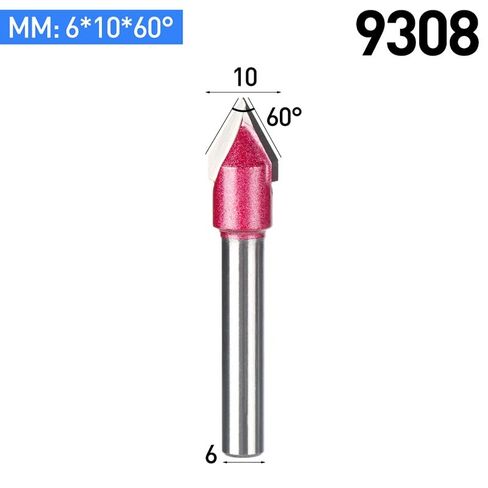 6mm V Bit CNC Solid Carbide End Mill 3D Router Bits For Tungsten Woodworking MDF Milling Cutter 60 90 120 150 °(9317) in Kuwait