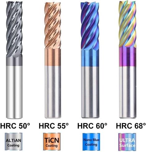 4-16mm Shank Milling Cutter Tungsten Carbide End Mill 6 Flutes CNC Finishing Machining Router Bit For Metal Steel(ALTIAN Coated,4x12x4Dx50L) in Saudi Arabia