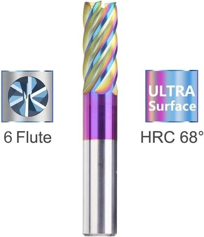 4-16mm Shank Milling Cutter Tungsten Carbide End Mill 6 Flutes CNC Finishing Machining Router Bit For Metal Steel(ALTIAN Coated,4x12x4Dx50L) in Saudi Arabia