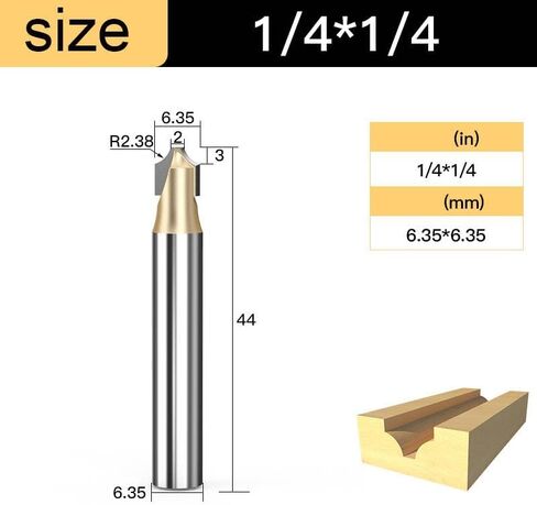 6.35mm 12.7mm Shank Tungsten Carbide Arc Router Bits R Angle Professional Grade Woodworking Slotting CNC Tool Milling Cutter(R00221) in Saudi Arabia