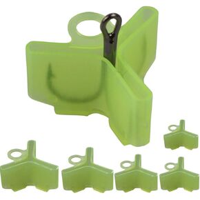Fishing Treble Hooks Protector Fishing Hook Safety Holder Cover Fluorescent Yellow Bonnet Cap 100pcs/ Pack 5 Sizes