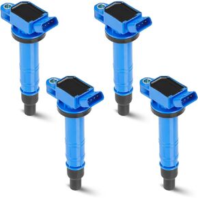 4PCS Ignition Coil Pack Compatible with Toyota 4Runner Camry Corolla FJ Cruiser Hiace Solara Tacoma Tundra Scion xB Lexus GS F IS F LC500 2.4L 2.7L 4.0L 5.0L V6 V8, Replace for UF495, Black