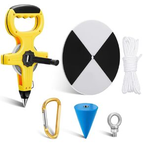 7.87 Inch Plastic Secchi Disk Set Secchi Disc with Black and White Quadrants, Steel Cone, Holding Line and 100 ft Tape Measure for Clarity Measurements