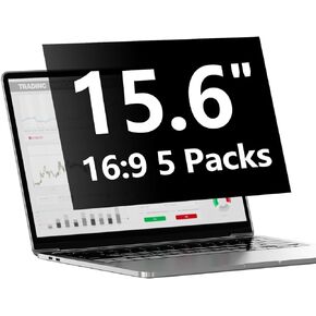Laptop Privacy Screen Protector 15.6 Inch with Hp Dell Acer Asus Samsung LG and More, Removable Security Shield Filter for 16:9 Aspect Ratio Portable Monitor Like MSI and More (15.6" 16:9 5 Packs)