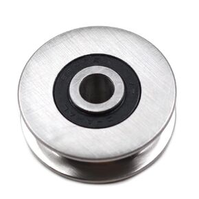 Chiloskit 270 كجم/550 رطل محامل كروية ذات أخدود عميق على شكل حرف U بكرة معدنية ومحامل عجلات سلك حبل بكرة لدليل الرفع، 8 مم/0.3 بوصة ضياء داخلي (40 مم/1.5 بوصة)