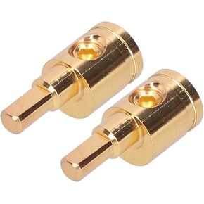 Power Wire Reducer, 2PCS Audio Cable Reducer 4/0 AWG Ground Wire Reducer 0GA Wire Reducer Amp Input Reducer Ground Input Reducer Adapter with Pure Copper Gold Plated