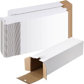 Colarr 50 Pcs Mailing Tube 3 x 3 x 12 Inches Corrugated Cardboard Box Square Shipping Tubes Moving and Storage Tumbler Boxes for Shipping Bulk Small Shipping Boxes for Packaging (Kraft Color)