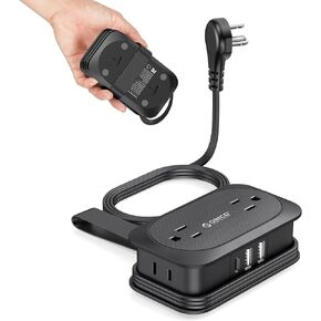 قطاع طاقة للسفر مع منافذ USB، سلك تمديد مسطح بطول 3 أقدام، 4 منافذ 3 منافذ USB (1 USB C) سلك تمديد قصير، واقي غير قابل للارتفاع من 3 جوانب لسفينة الرحلات البحرية، والسفر، وغرفة النوم، والمنزل، وأساسيات السفن السياحية