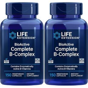 Life Extension BioActive Complete B-Complex, 150 Veg Caps (Pack of 2)