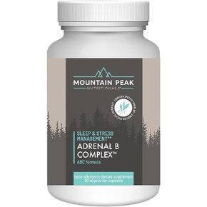 Mountain Peak Nutritionals Adrenal B Complex - Supports Endocrine & Nervous System Functions - Complete w/Vitamin B, Vitamin C & Adaptogens - Hypoallergenic Dietary Supplement(90 Vegetarian Capsules)
