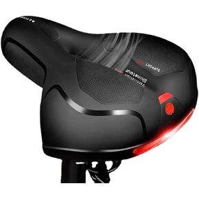 مقعد دراجة مريح كبير الحجم مع كرة مزدوجة ممتصة للصدمات، سرج دراجة عريض مقاوم للماء، مقعد دراجة للرجال والنساء مناسب للدراجات الداخلية والخارجية مع عاكس in Kuwait