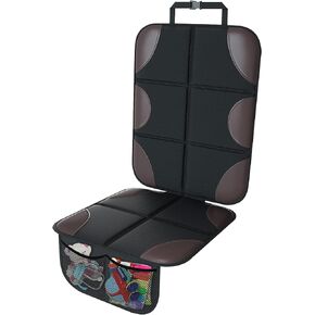 Car Seat Protector, Protect Child Seats with Thickest Padding and Non-Slip Backing Mesh Pockets for Baby and Pet, SUV, Sedan, Truck, Leather Car Seat, 1PCS