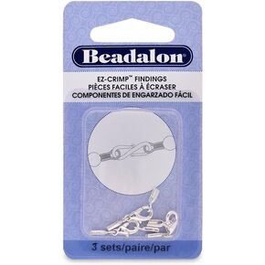 Beadalon EZ-Crimp Lobster Nickel Free Silver, Plated, 3-Set