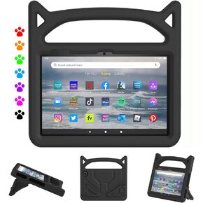 New 7inch Tablet Case for Kids - Dinines Lightweight Shock Proof Case with Stand Handle for 7 Tablets 2022 Release Tablets-black