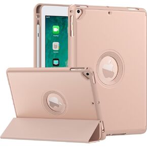 MoKo Case for iPad 6th / 5th Generation (2018 / 2017Model, 9.7 Inch) with Apple Pen Holder, Slim Hollow Logo Smart Cover for iPad 9.7 inch, Also Fit iPad Pro 9.7/Air 2/Air, Auto Wake/Sleep, Black