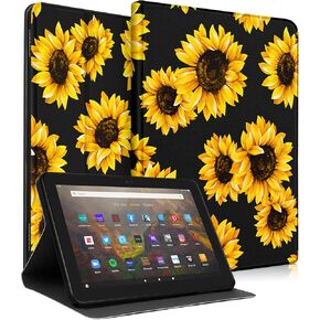 for Amazon Kindle Fire HD 8/8 Plus Tablet Case 10th/12th Generation for Women Girls Cute Folio Cover Fashion Design Girly Kawaii Flower Floral Pretty Unique Cases for Kindle Fire Case 8 Inch in Saudi Arabia