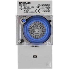 Baomain Timer Switch SUL 181h Manual/Auto Control 16A 220V 24 Hrs Mechanical Programmable Digital