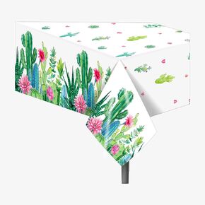2Pcs Cactus Party Supplies Cactus Tablecloth Plastic Waterproof Table Cover Succulent Party Tablecloth Green Tablecloth for Succulent Cactus Party Themed Party Supplies,54 x 87In