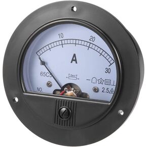 YXQ DC 0-20A Analog Current Panel Round 65C5-A Amp Ammeter Gauge Meter 2.5 Accuracy for Auto Circuit Measurement Tester (65C5-A DC20A)