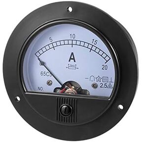 YXQ DC 0-20A Analog Current Panel Round 65C5-A Amp Ammeter Gauge Meter 2.5 Accuracy for Auto Circuit Measurement Tester (65C5-A DC20A)