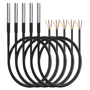 Aideepen 5pcs DS18B20 18B20 Waterproof Temperature Sensor Digital Thermal Stainless Steel Tube Probe 1 M/39.37''