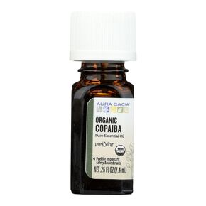 Aura Cacia Certified Organic Pure Copaiba Essential Oil | 0.25 fl. oz. | Copaifera officinalis
