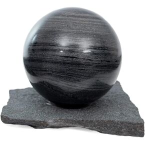 Specular Hematite Sphere 48-54 mm with Stand Polished Crystal Stone
