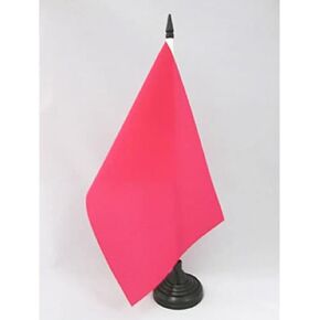AZ FLAG Plain Red Table Flag 5'' x 8'' - Red Solid Color Desk Flag 21 x 14 cm - Black Plastic Stick and Base