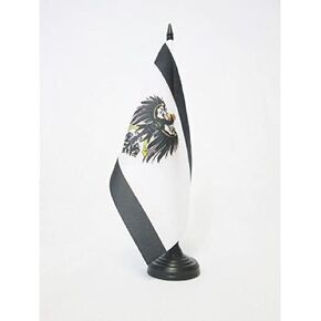 AZ FLAG Kingdom of Prussia 1701-1918 Table Flag 5'' x 8'' - Prussian Desk Flag 21 x 14 cm - Black Plastic Stick and Base