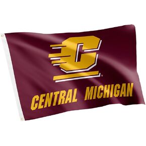 لافتات أعلام علم جامعة CMU Chippewas من Desert Cactus Central Michigan 100% بوليستر للاستخدام الداخلي والخارجي 3x5 (النمط A)
