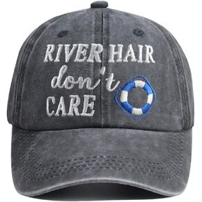 قبعة مطرزة بشعر النهر لا تهتم، قبعة بيسبول من قماش الدنيم القطني القابل للتعديل وقابلة للتعديل in Kuwait