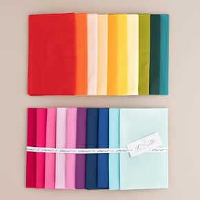 True Fabrics Solids Gemstones Precut Fabric (Half Yard Bundle) - 20 Pieces in 18" x 44" cuts